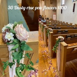 30 Dusty Rose Pew Flowers
